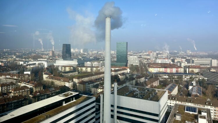 Blick von oben über Basel.